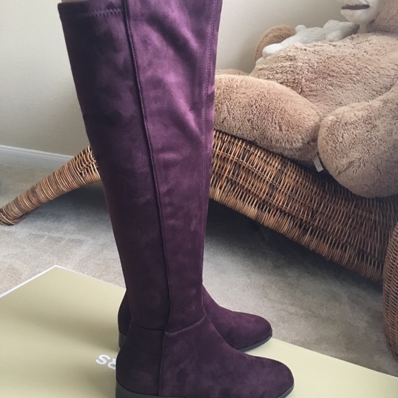 MK over the knee boots burgundy size 5.5 - Picture 3 of 5